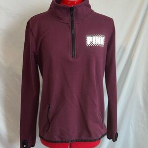 Pink Victoria's Secret 3/4 Zip Pullover Thumb Holes MM73